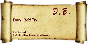 Dan Bán névjegykártya